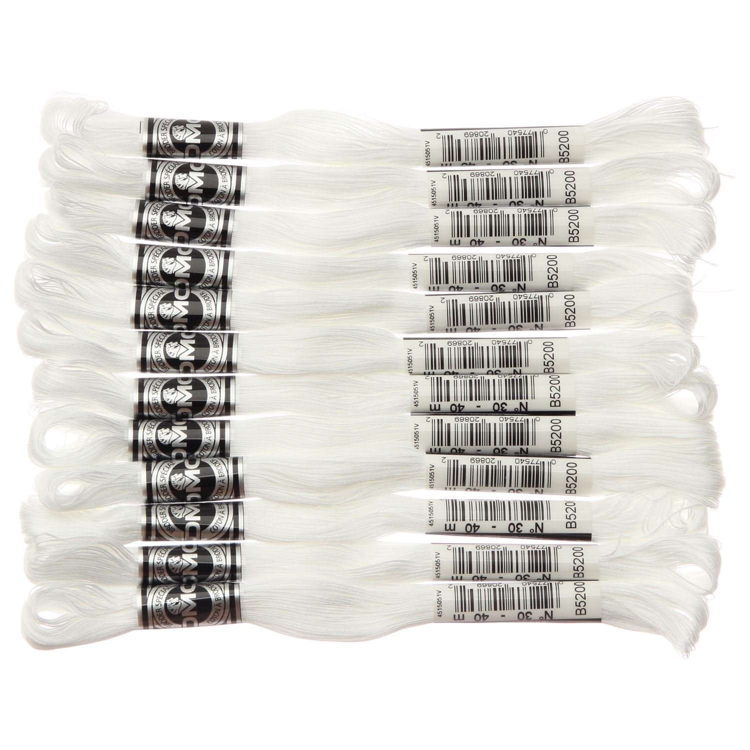 DMC アブローダー 刺繍糸 30番 長さ40m 12束入 #B5200 ホワイト系 DMC10730B