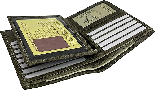 Miniatura 5 de MARSHAL Bifold - Cartera de piel auténtica con bloqueo RFID para hombres, ranuras para tarjetas, 2 compartimentos para billetes, ventanas de