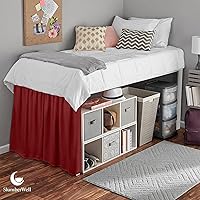 Vista 9 de SlumberWell Falda de cama de microfibra extra larga con volantes para dormitorio de collage, panel de tres lados, fácil ajuste y elegante