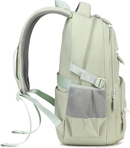 Miniatura 9 de CAMTOP Mochila para laptop de 15.6 pulgadas, universidad, secundaria, adolescentes, niñas, mochila de viaje, mochilas casuales (17 pulgadas, verde