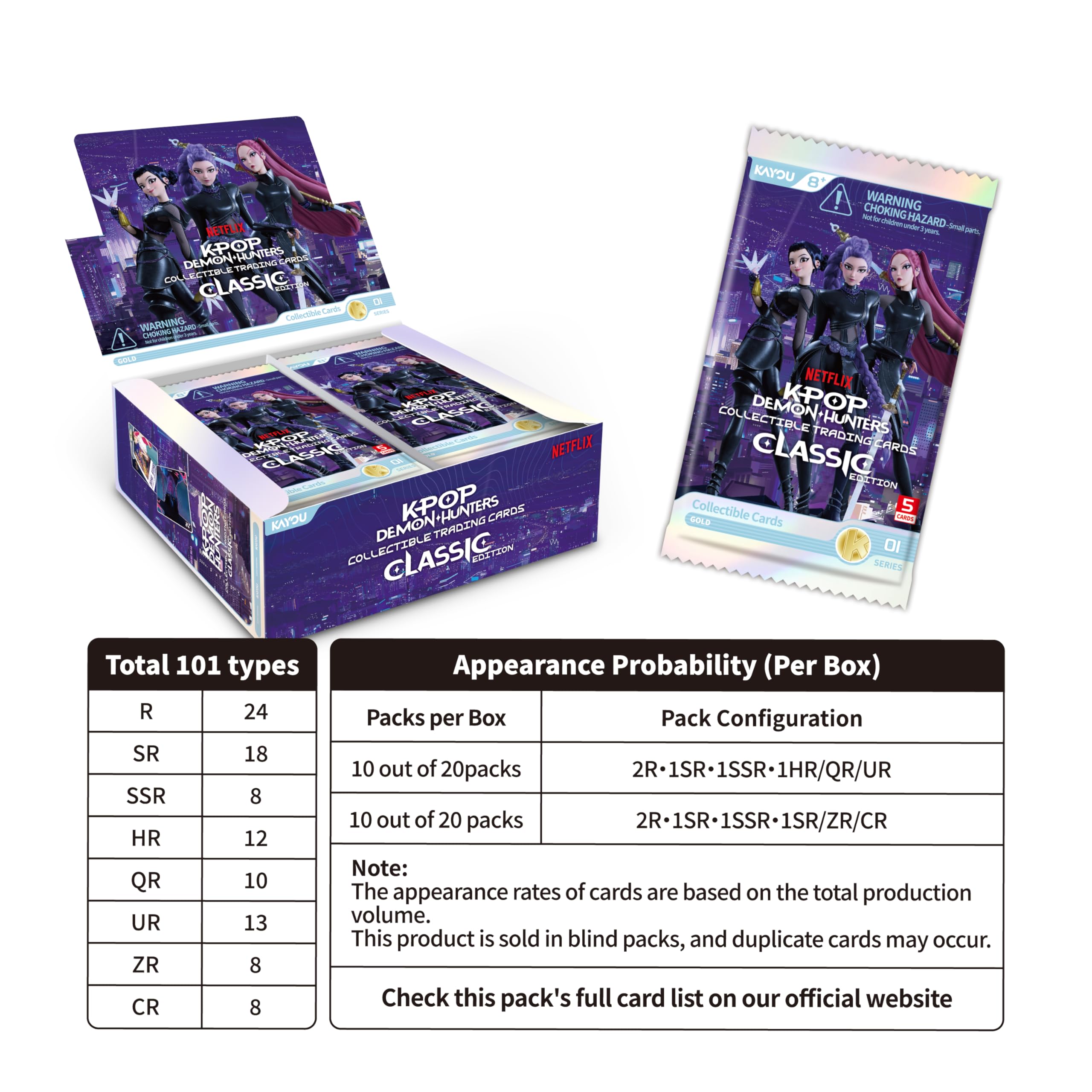 Espositore 20 bustine K-Pop Demon Hunters: Kayou - Collectible Cards Classic Edition 001 - Serie 1-B