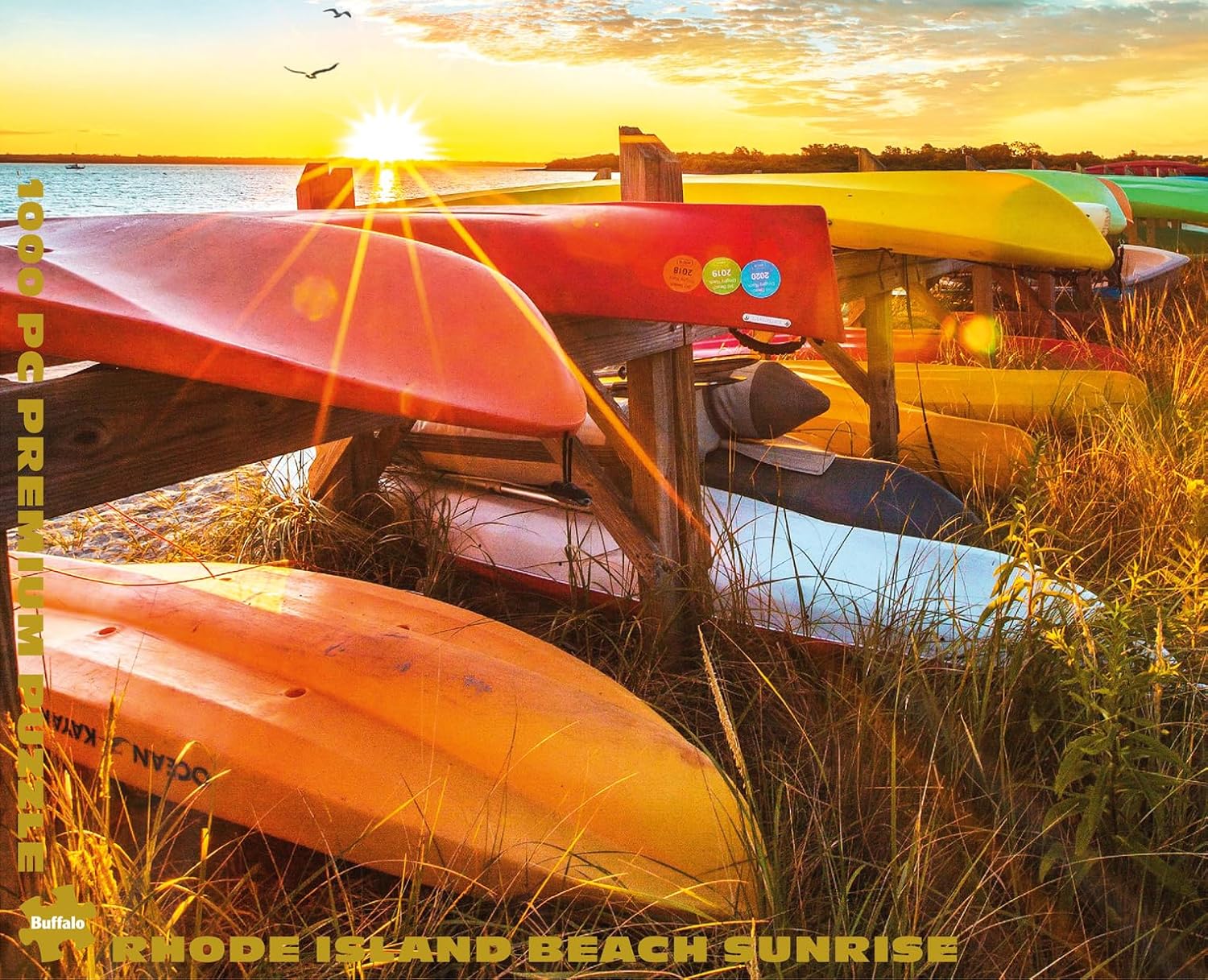 Buffalo Games - Gold - Rhode Island Beach Sunrise - 1000 Piece Jigsaw Puzzle for Adults Challenging Puzzle Perfect for Game Nights - Finished Puzzle Size is 26.75 x 19.75