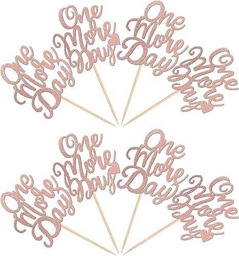 Miniatura 3 de 24 piezas de decoración de cupcakes One More Day con purpurina para ensayo de boda, para boda, cuenta regresiva, postre, fiesta temática,