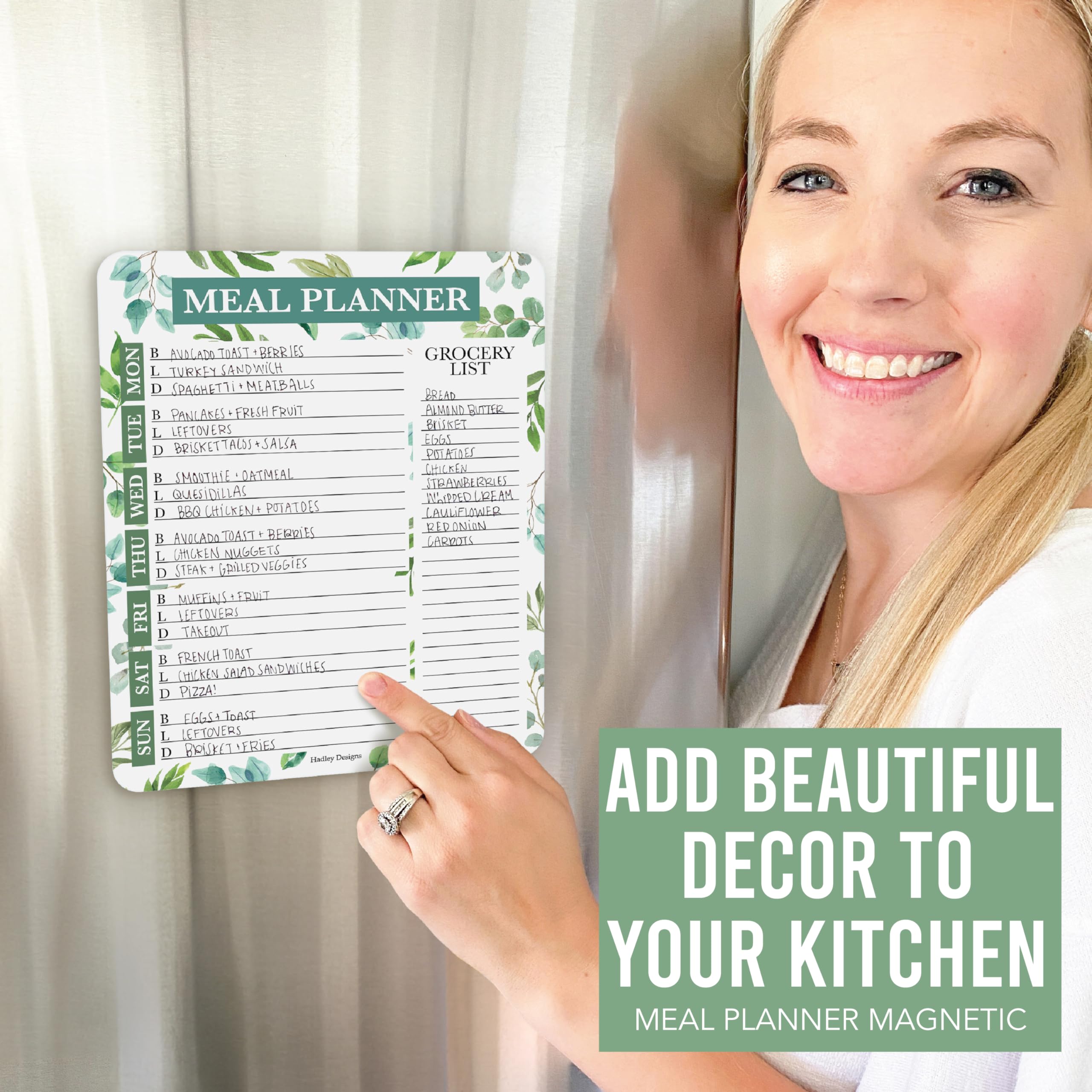 Meal Planner Board Hadley Designs Weekly - Magnetic Dry Erase Menu For ...