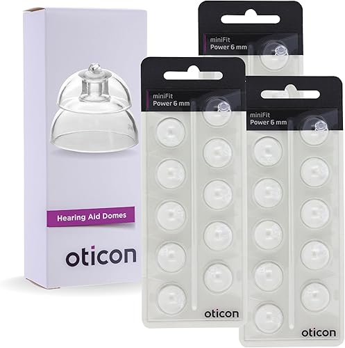 Oticon MiniFit Power (0.236 pulgadas - pequeña) 30 domos, repuesto original del fabricante original de Dinamarca, cúpulas para audífonos Oticon