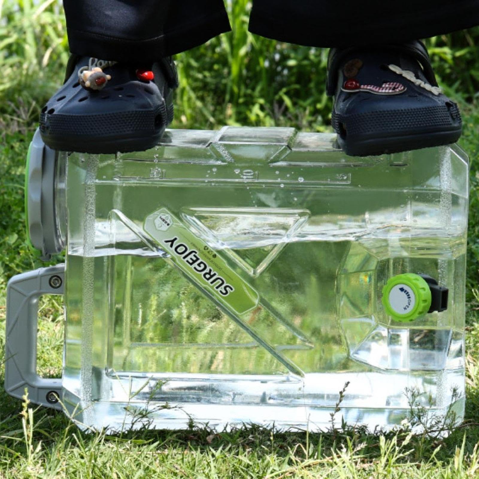 Contenitore Acqua Portatile con Rubinetto Tanica Conservazione Bidone Bevande Escursionismo Secchio Riutilizzabile con Rubinetto Girevole Materiale PP