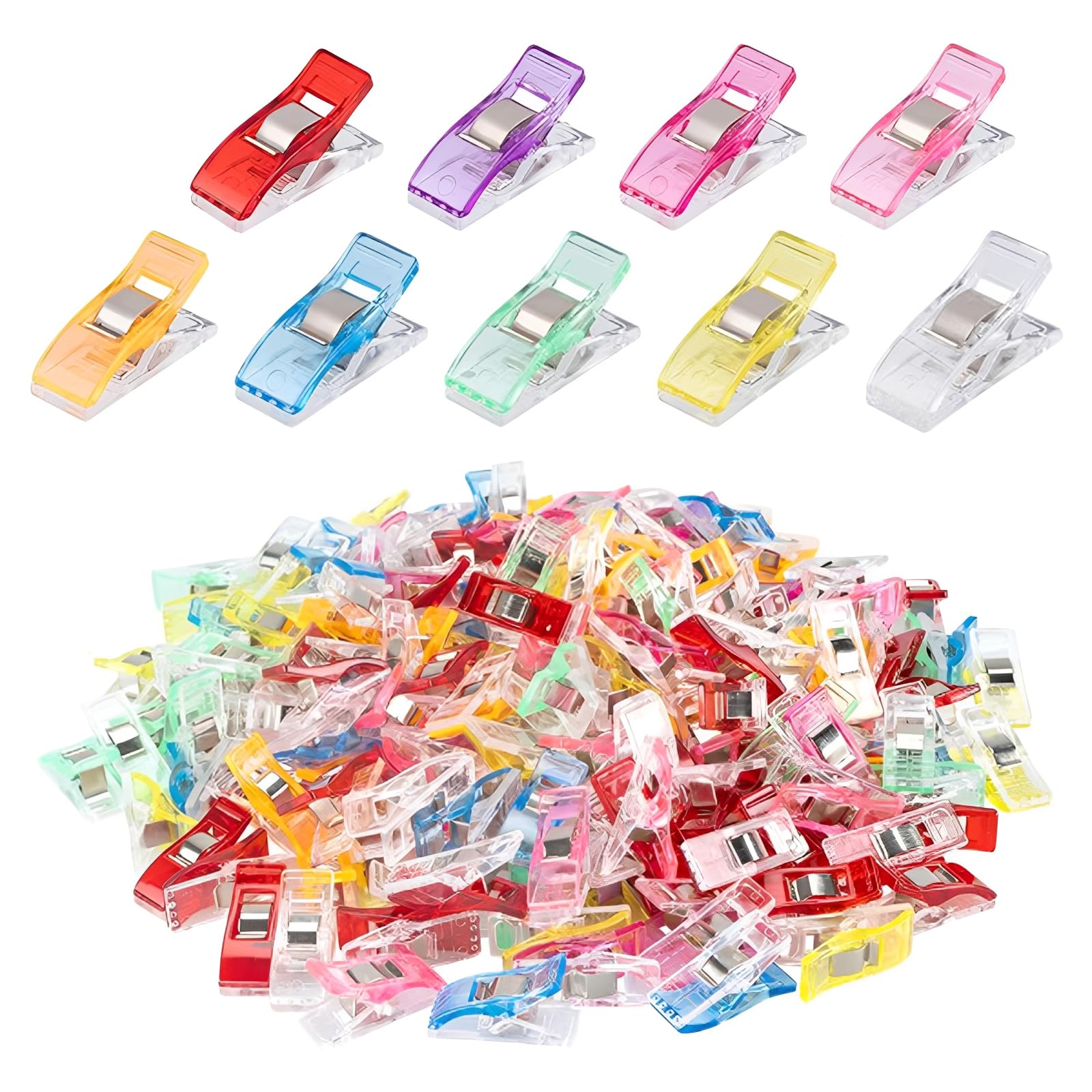 Clip per Cucire 100 Pz, Mollette per Stoffa, Morsetti per Cucito, Accessori per Macchina