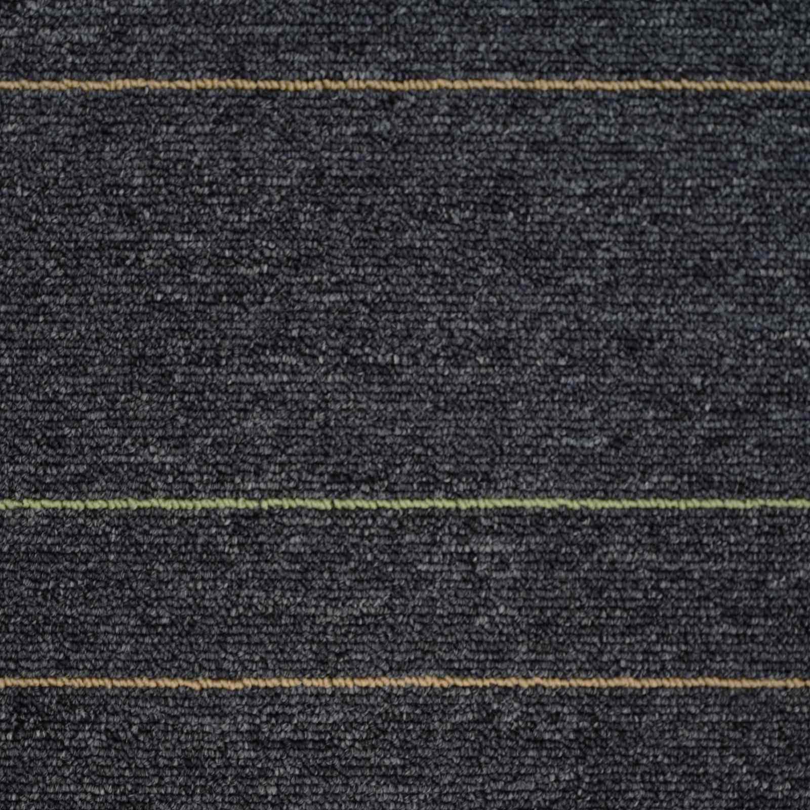 Teppichfliese Dunkelgrau mit Streifen 50 x 50 cm PP Bitumen 4 Stück schallabsorbierend flexible Bodenlösung für Wohnzimmer Schlafzimmer und Büro schutz und Komfort