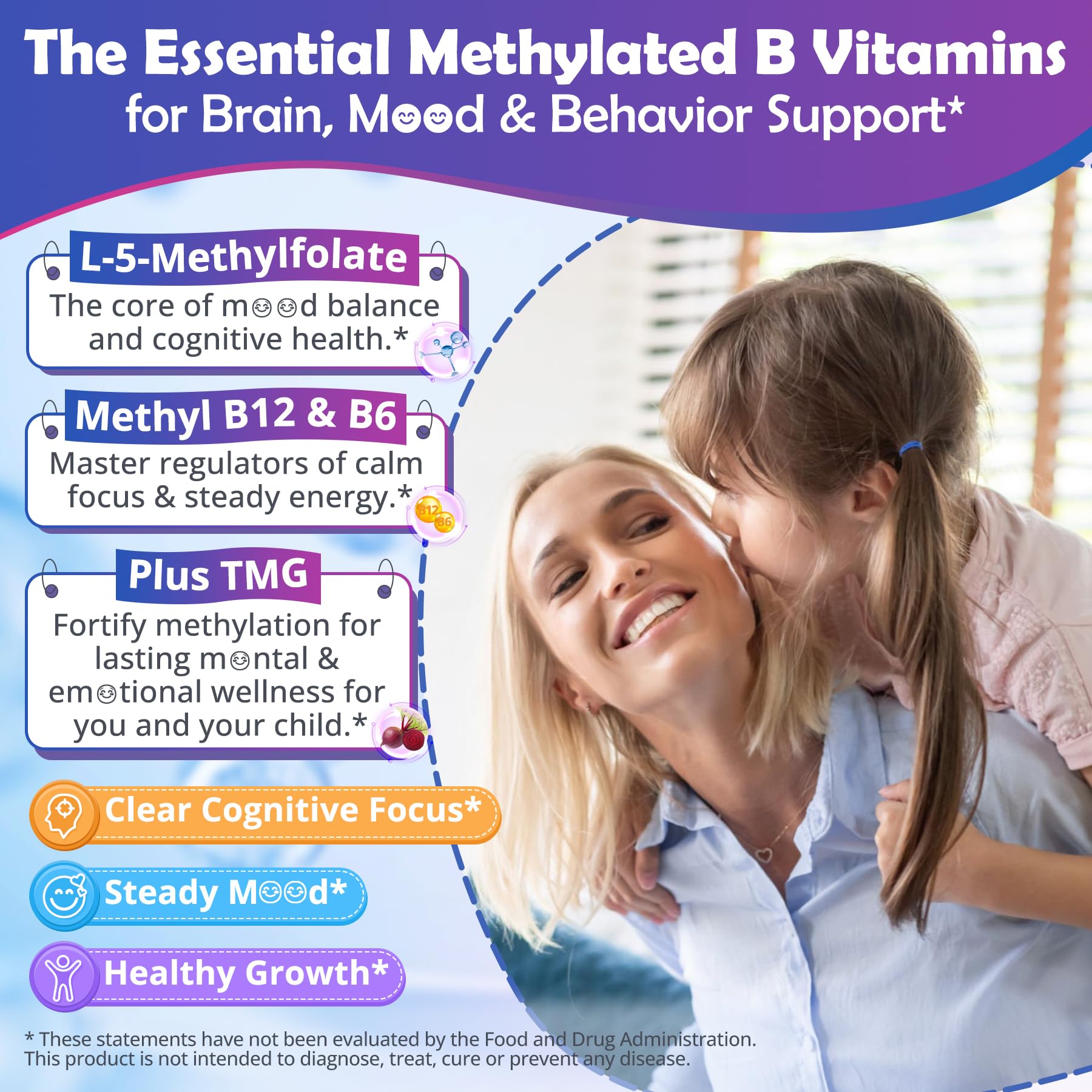 L-Methylfolate 1000mcg Methyl B12 Gummies + Omega-3 for Kids & Adults, 60Ct — Amazon image 4