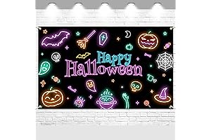 Ghoulishly Delightful Neon Halloween Banner