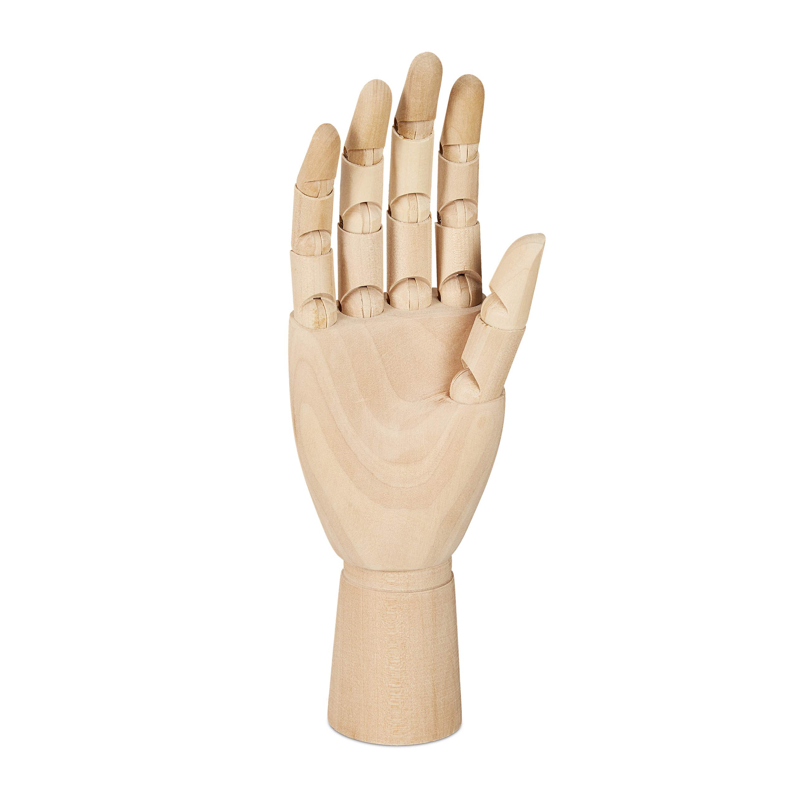 Relaxdays Mano di Legno Snodabile Destra 25x8x5 cm Dita Flessibili Modello Disegnare