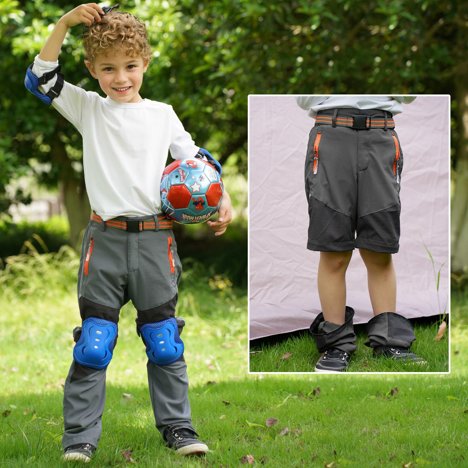 SUKUTU 2-in-1 Zip Off Hose für Kinder Jungen Mädchen Sommer Wandern Hosen schnell trocknend leicht Outdoor Short Pants