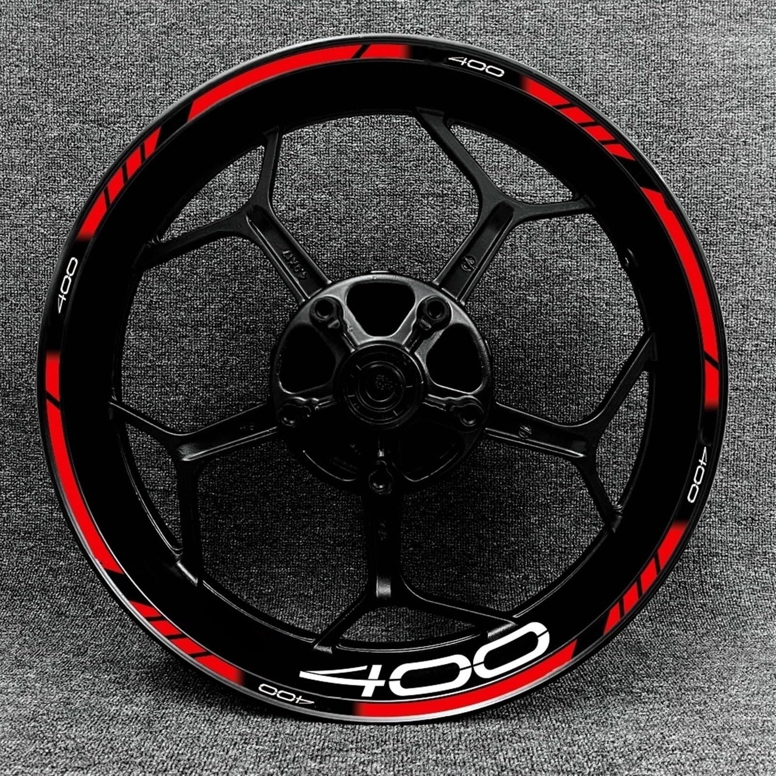 Stickers Motorcycle Accessories Wheel Stickers Reflective Decals Rims for Kawasaki Z400 Z 400(Style 2)