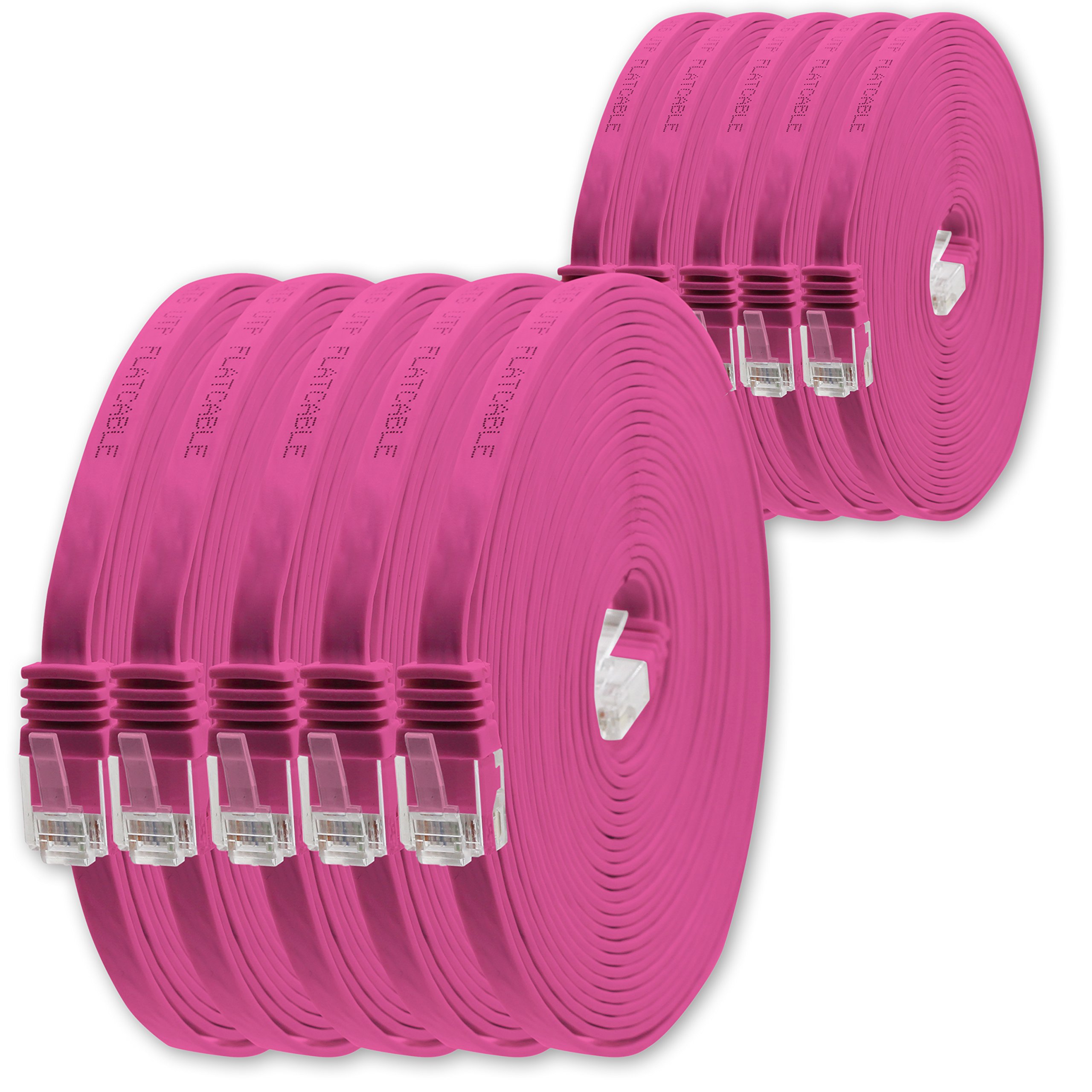 1aTTack.de Cable de red plano cat. 6, ultraplano, cat. 6, 10 m, color marrón, 1000 Mbit/s, Gigabit LAN (RJ45) — view 20