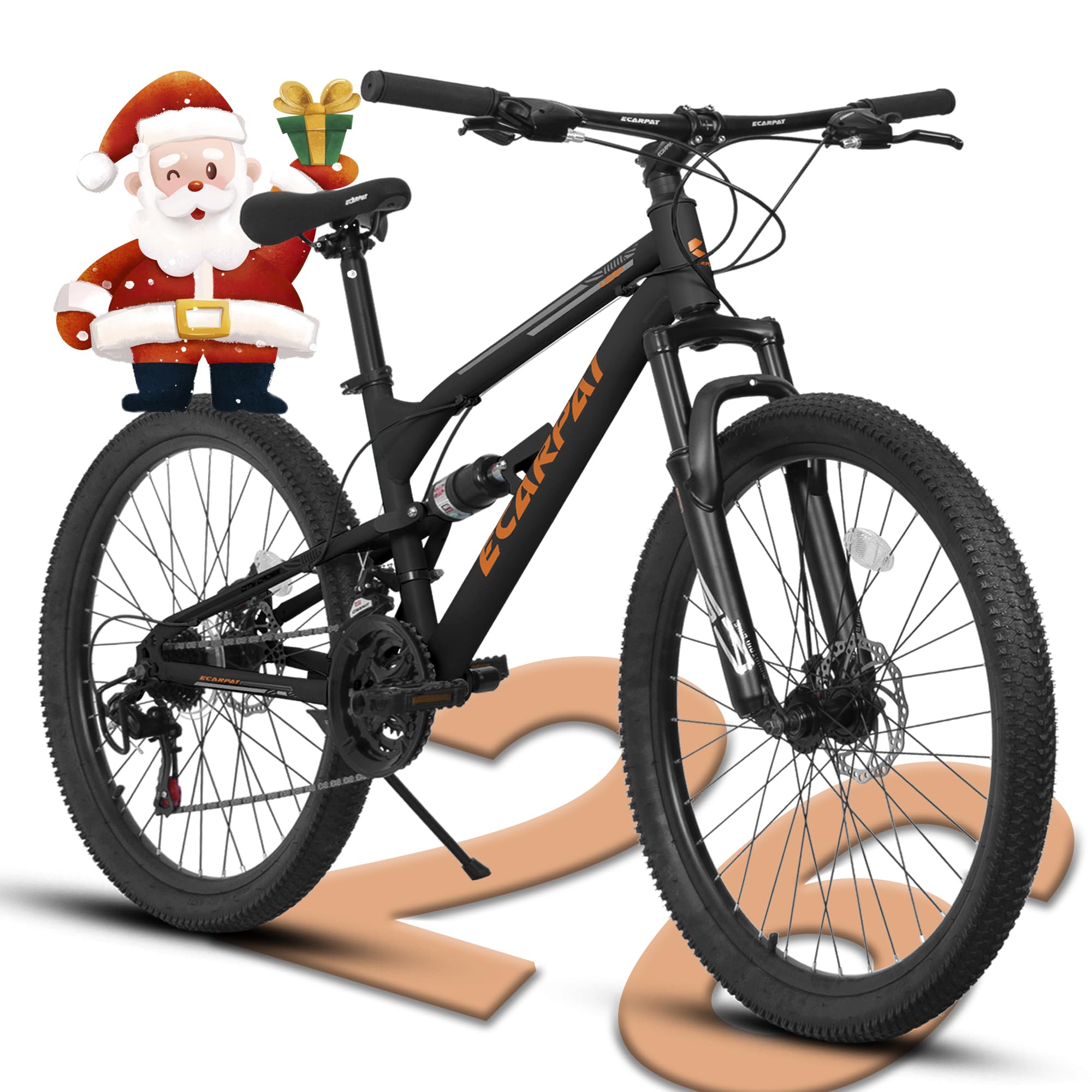Dual Full Suspension Mountain Bike 24/26/27.5 Inch, 21-Speed Birthday Mountain Bike for Student Mens Womens, Beach City MTB Bicycles