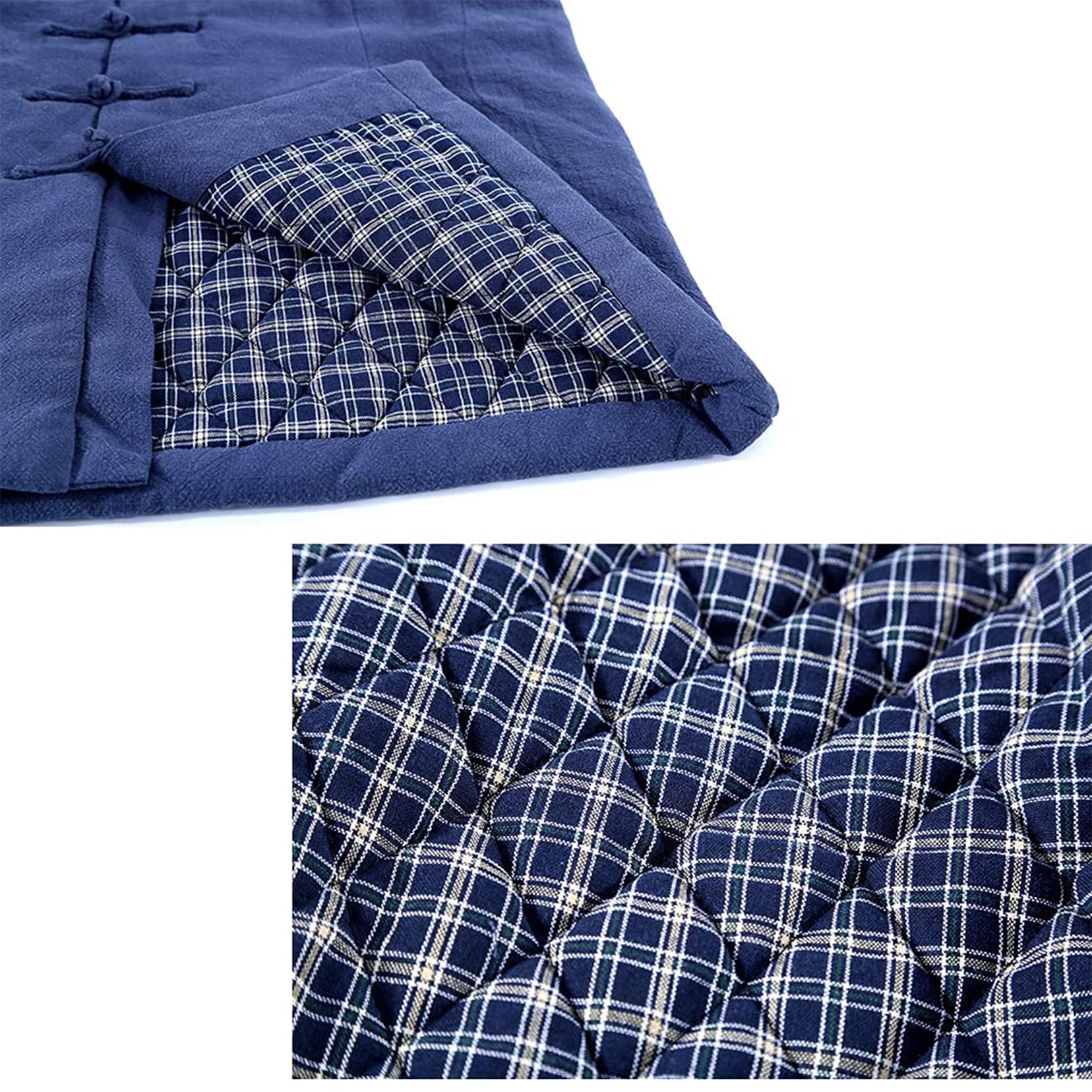 Strój Tang, Zimowy gruby zestaw Suit Cotton Pikowane płaszcze Męskie Ciepłe Tai Chi Uniform Chiński Kung Fu Odzież(Black,M)