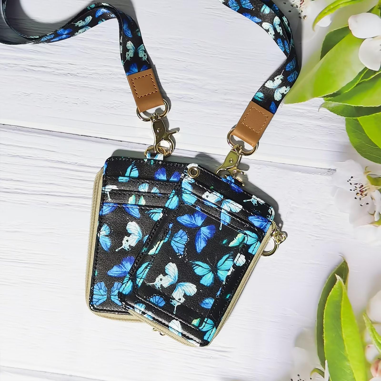Butterfly Badge Holder with Zipper Pocket - Image 4