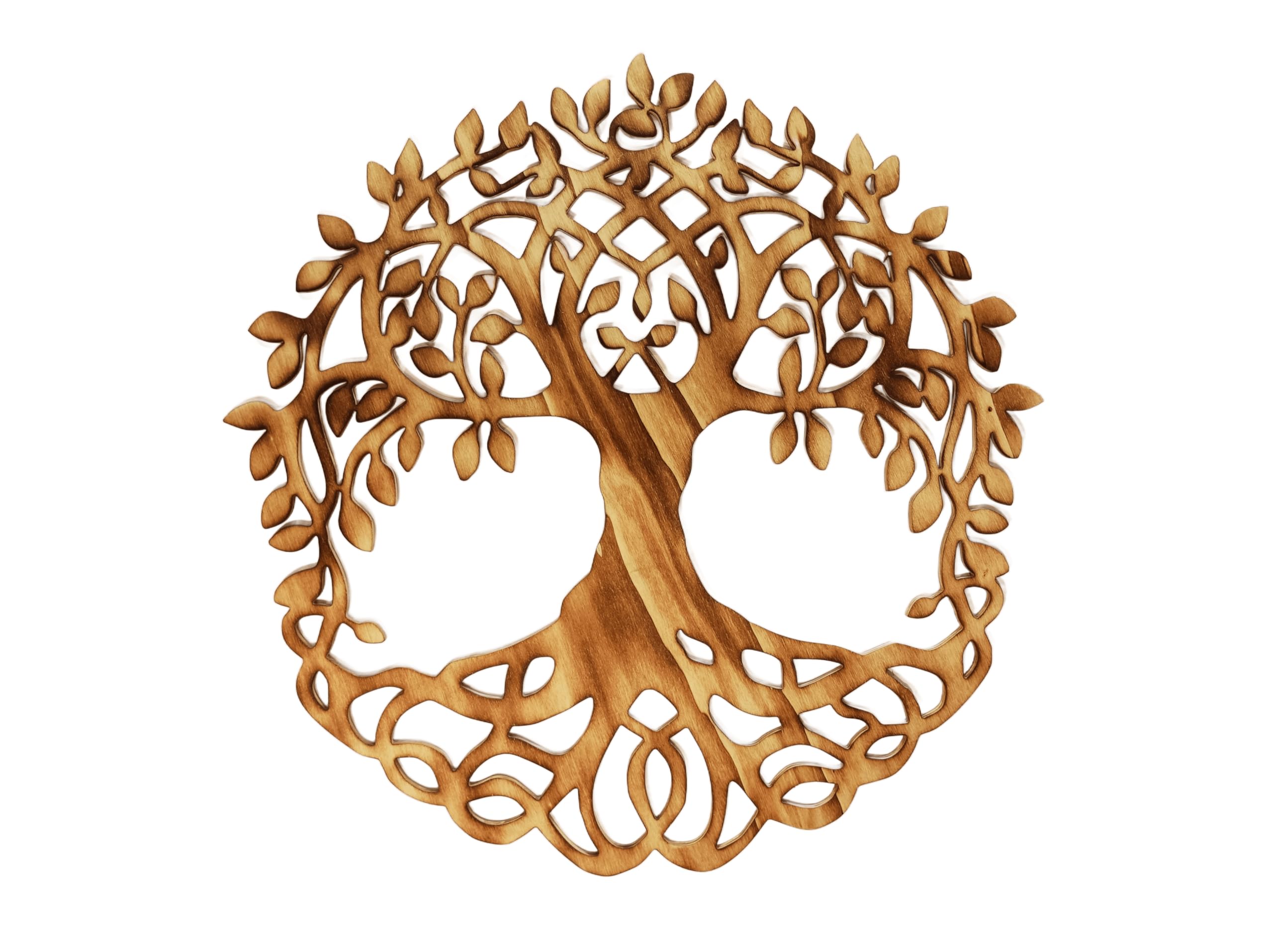 Lebensbaum Wanddeko Wallart Baum Vegvasir des Lebens Wand Tattoo Deko Holz (60 cm Durchmesser)