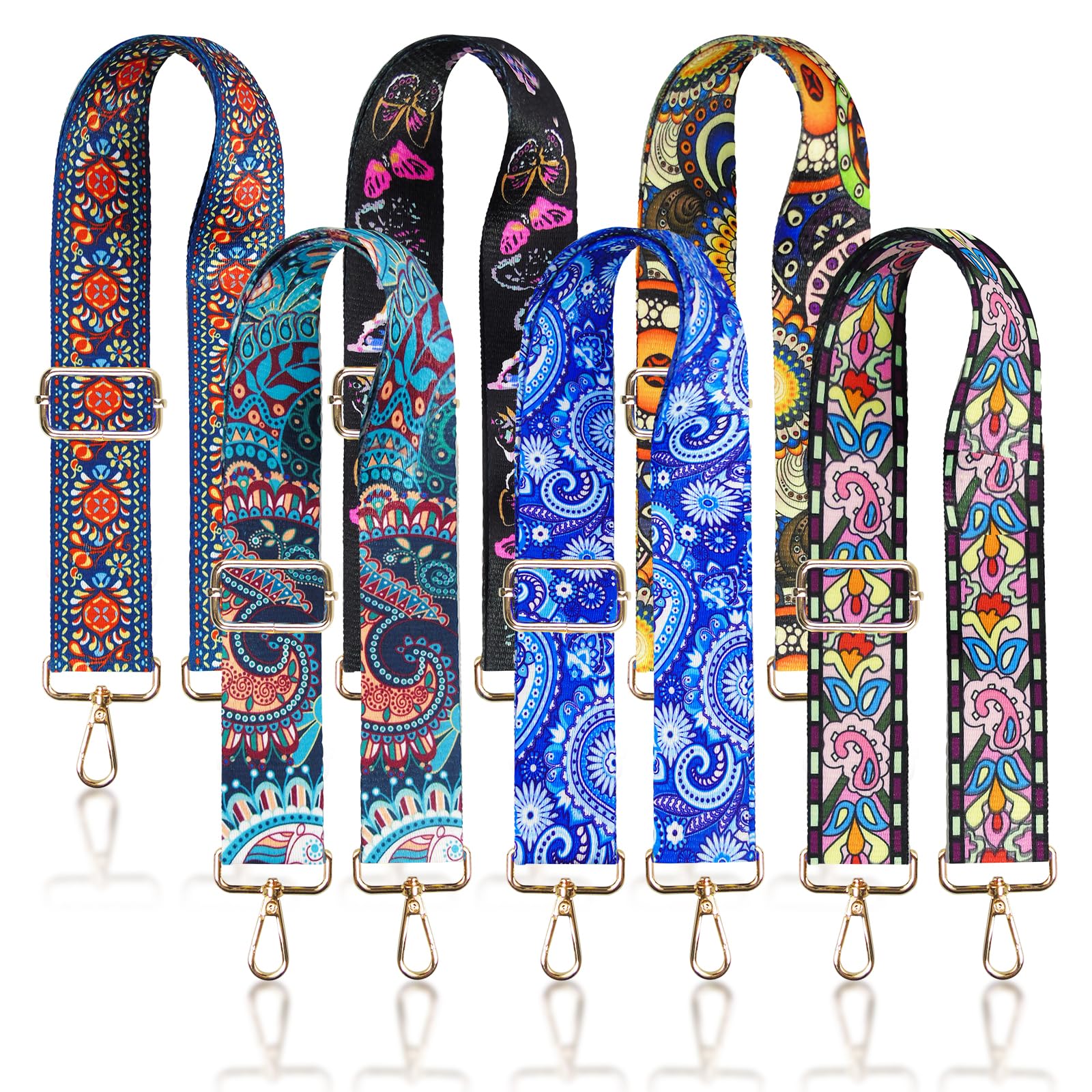 6 Pieces Purse Straps Replacement Crossbody Straps for Purses 1.5 Inches Purse Strap for Handbags Shoulder Strap