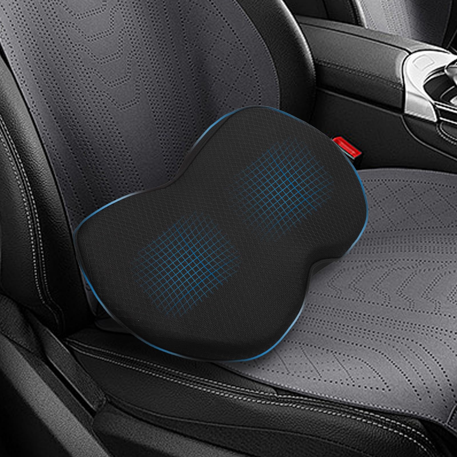 TNSLAND Car Lumbar Cushion Ergonomic Cushion Cushions for Drivers Memory Foam Cushion for Adults Driver Seat Pain Relief Cushion for Car Office Chair Black