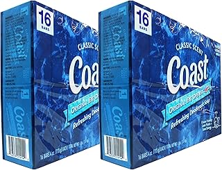 Coast Deodorant Soap Bars Classic Pacific Force Scent, 16 Count (Pack of 2)