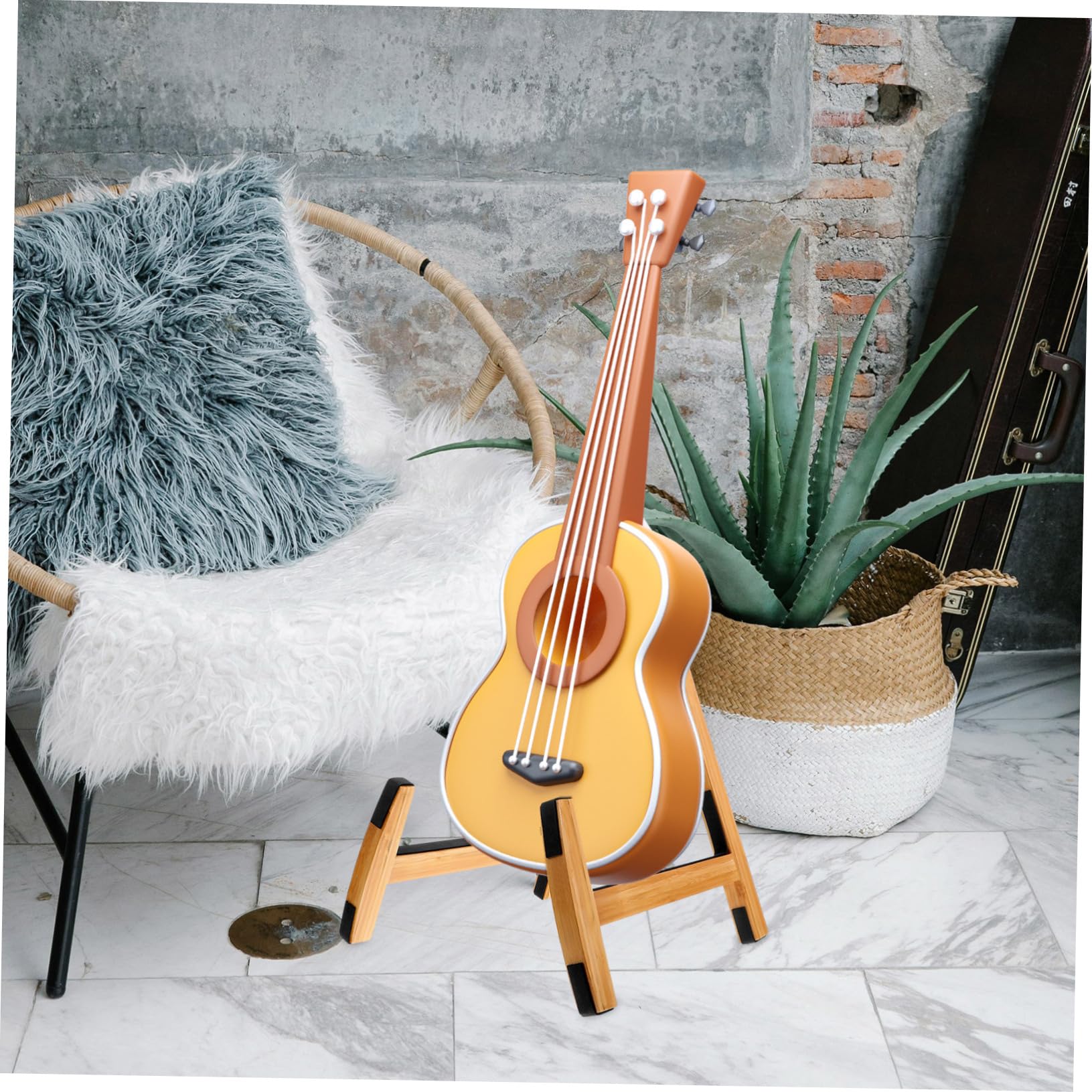 UKCOCO Supporto per Chitarra da Terra in Legno Marrone per Basso