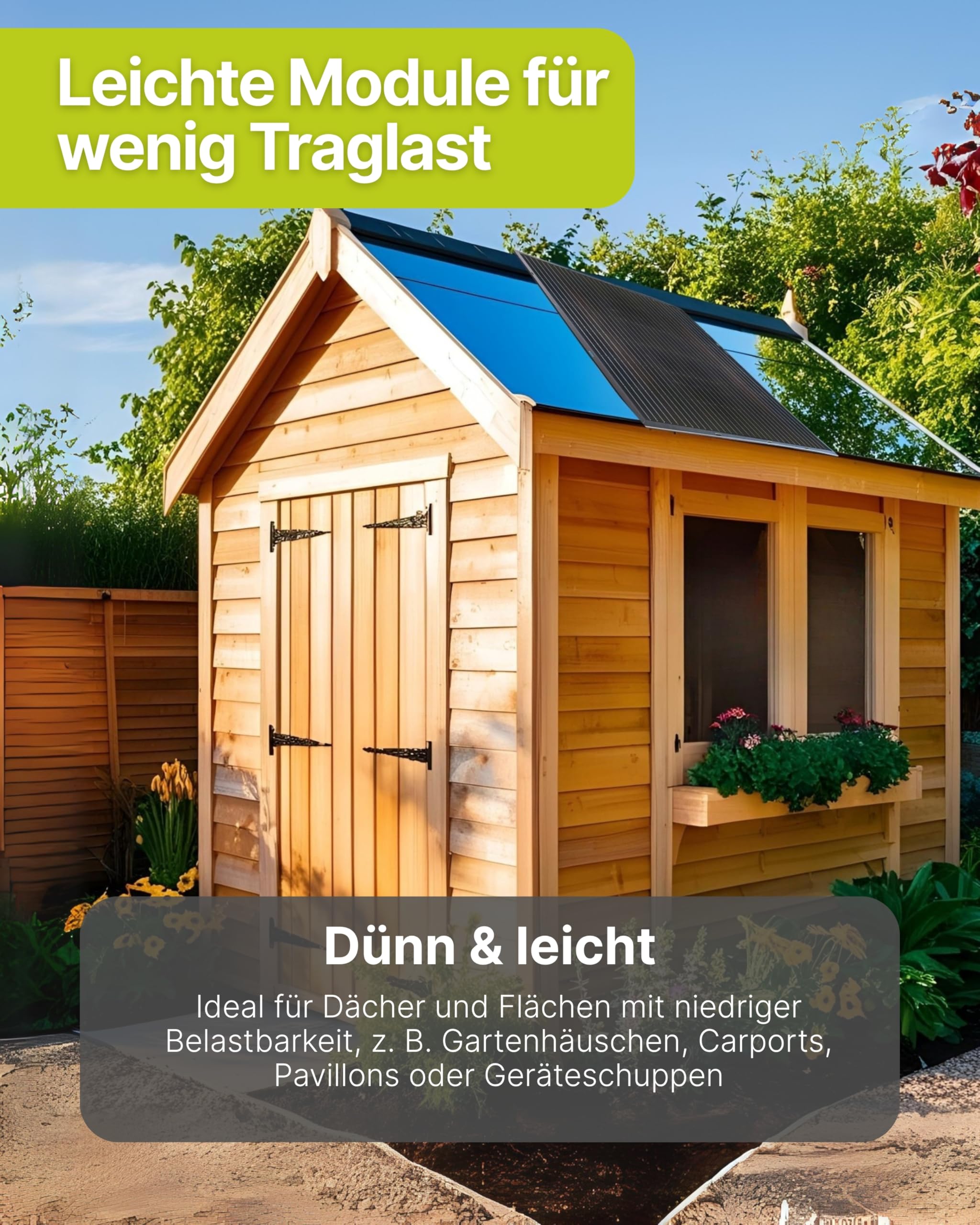 Slim-Line Modul 4er Set mit Wechselrichter Balkonkraftwerk Komplettset PV-Anlage Solaranlage