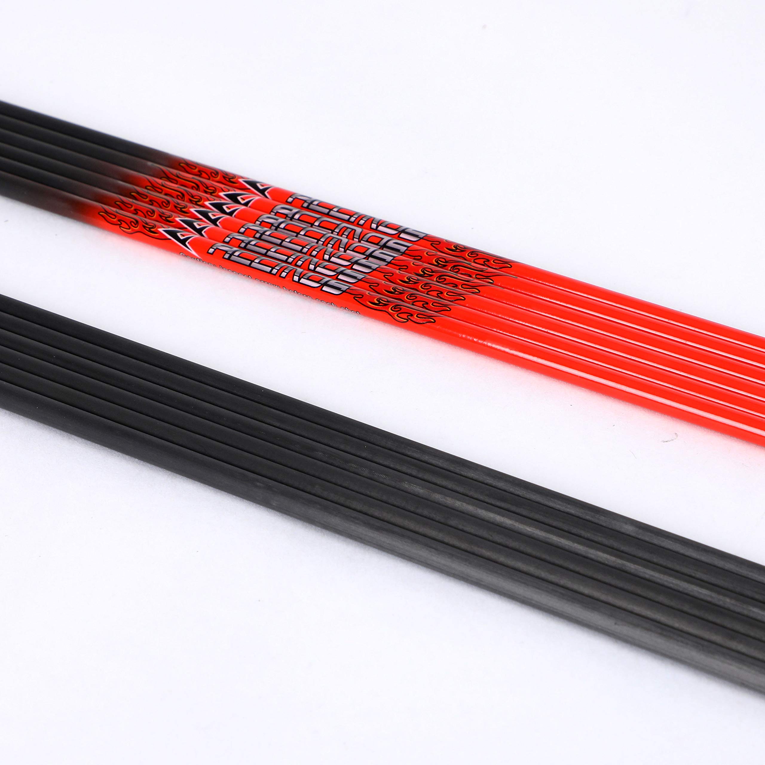 ACCMOS Diamètre Intérieur 6.2mm .244" Longueur Personnalisée Arbre de Flèche en Carbone 22-32 Pouces Spine 300 340 400 500 600 DIY Tube pour Arc à Poulies et Arc Recurve Adulte Jeunesse 12pcs