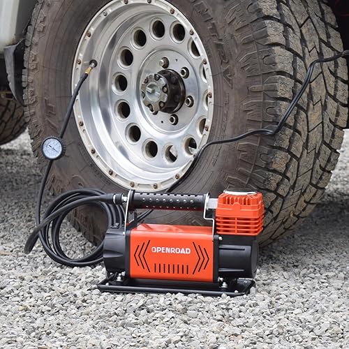 Miniatura 2 de OPENROAD Compresor de aire portátil de 12 V, resistente, inflador de neumáticos de camión de 5.65 CFM, kit de compresor de aire todoterreno para