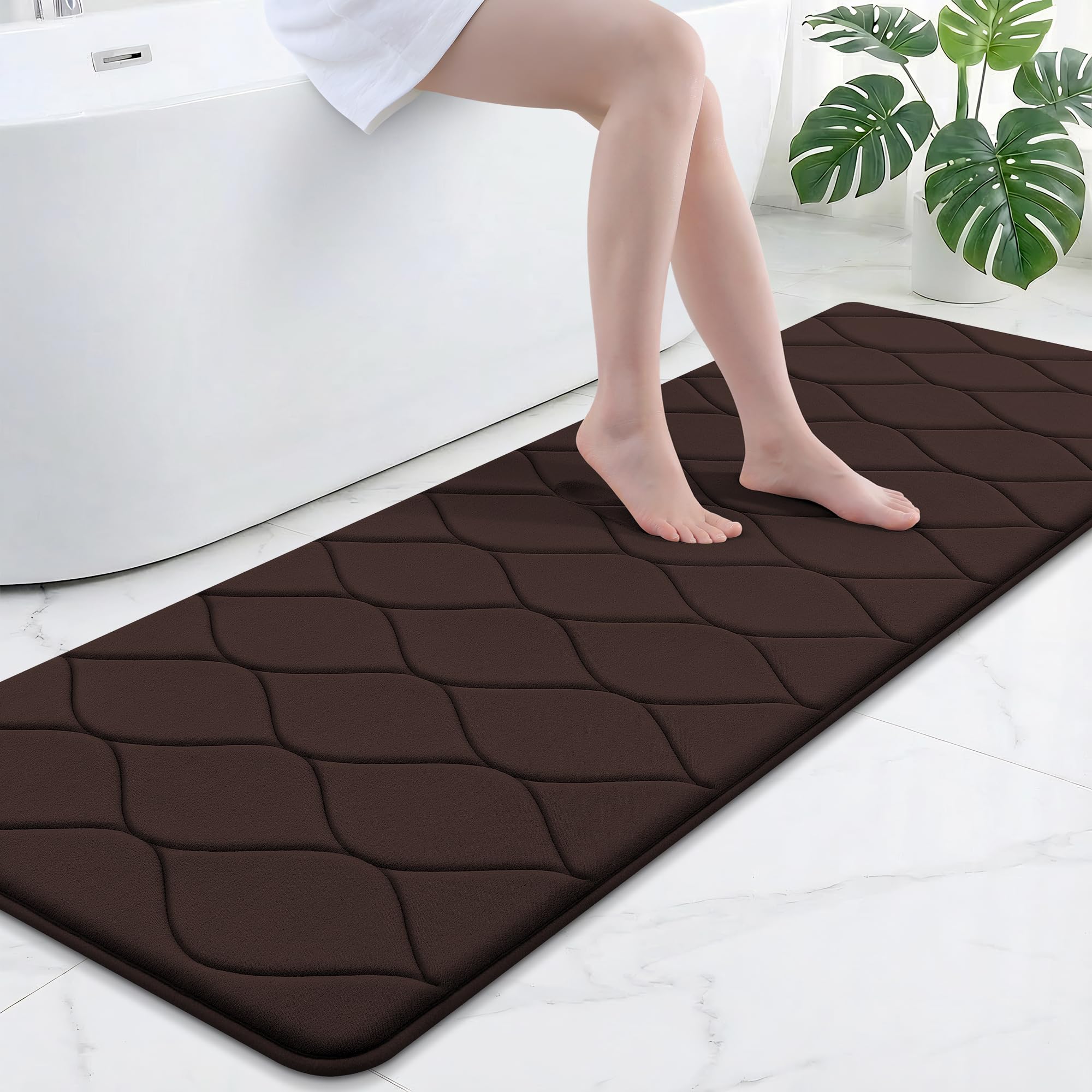 Smiry Memory Foam Bath Mat 70x24, Ultra Soft Absorbent Bathroom Rugs
