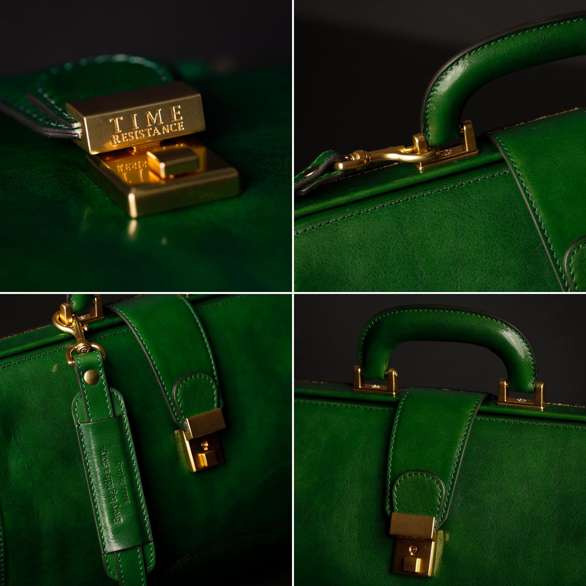 Time Resistance Arzttasche aus Leder – Lederhandtasche im Vintage-Stil – Aktentasche aus Leder für Damen und Herren