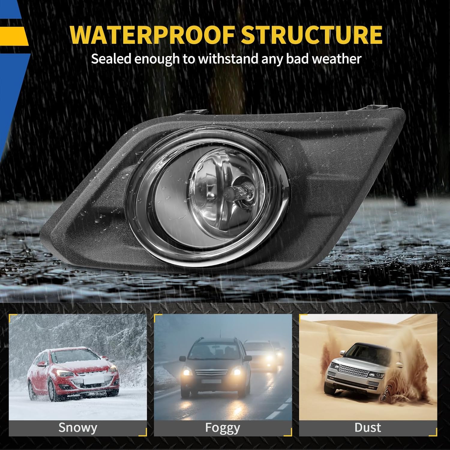 DWVO Fog Lights Compatible with 2014-2016 Rogue(Not for Rogue Select), 14 15 16 Rogue Fog Light Replacement Lamps, with Bulbs(H11 12V 55W) & Wiring Kit Fog Lights Lamps Driver and Passenger Side