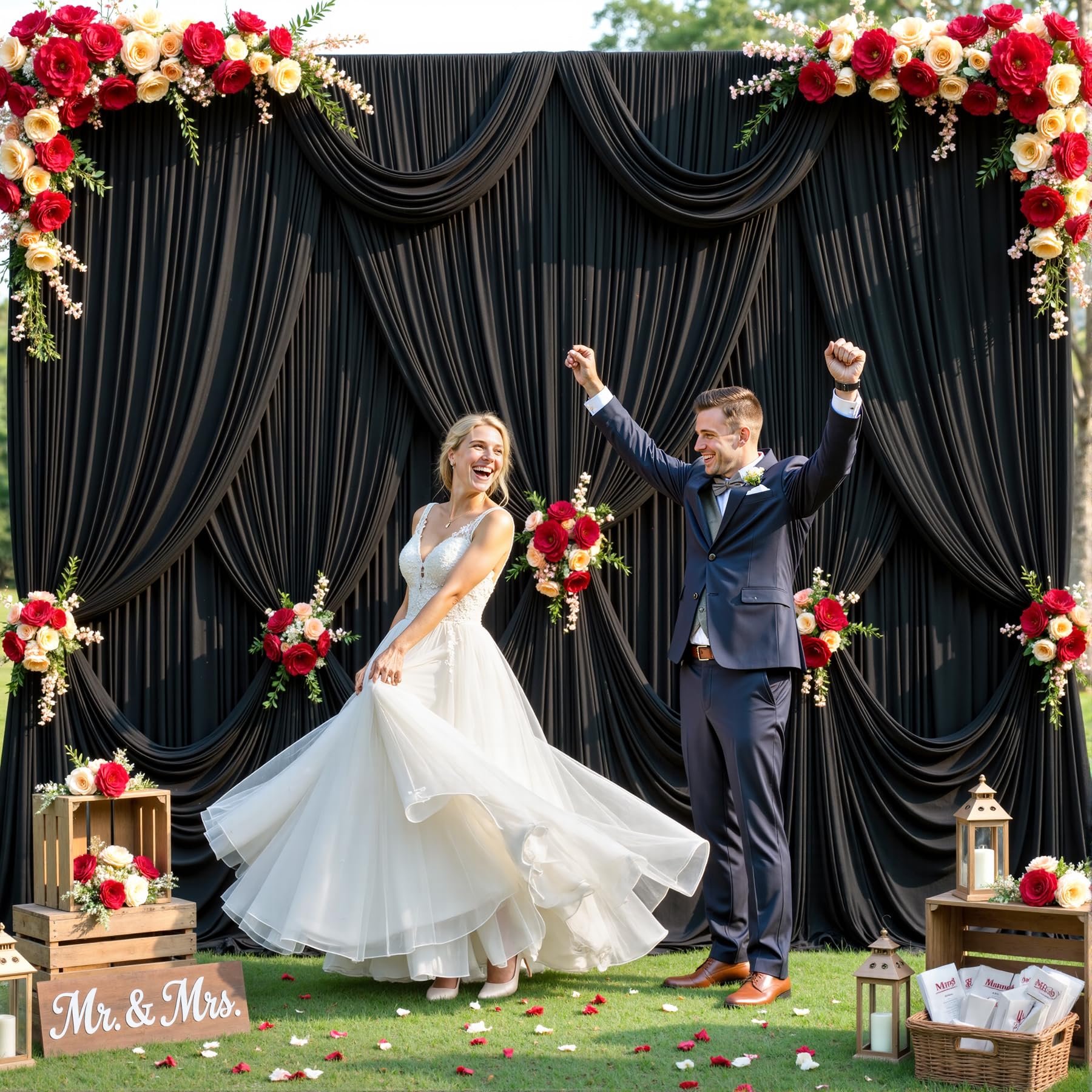 Tenda Sfondo Nera 3x3m HBBMAGIC Per Feste, Nozze, Baby Shower E Compleanni – Tessuto Antirughe In Poliestere, Perfetta Per Wall Photo E Decorazioni