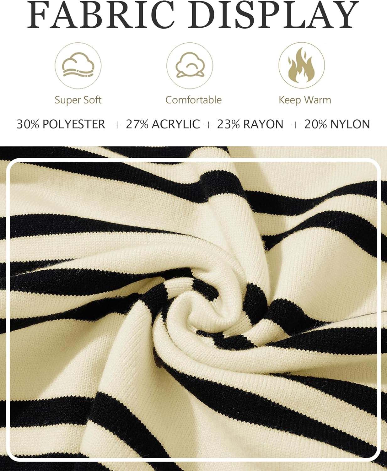 YUCOLEN Womens Striped Sweaters Casual Crewneck Long Sleeve Knit Pullover for Fall Winter - Image 4