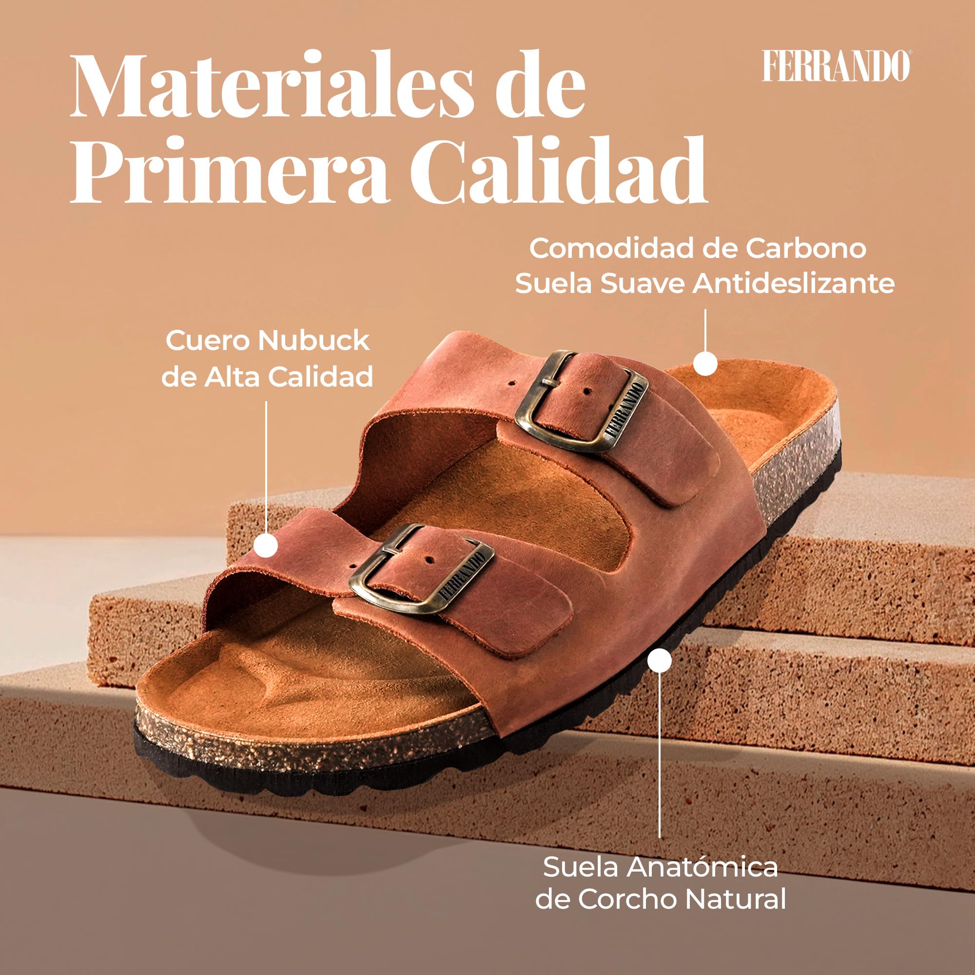 Sandalias Hombre Piel Anchas Anatómicas Chanclas Cómodas Corcho Natural Verano Transpirables Antideslizantes Zueco Mules Piscina Pantunflas Playa Hebillas Ajustables Sin Níquel Fabricadas en España