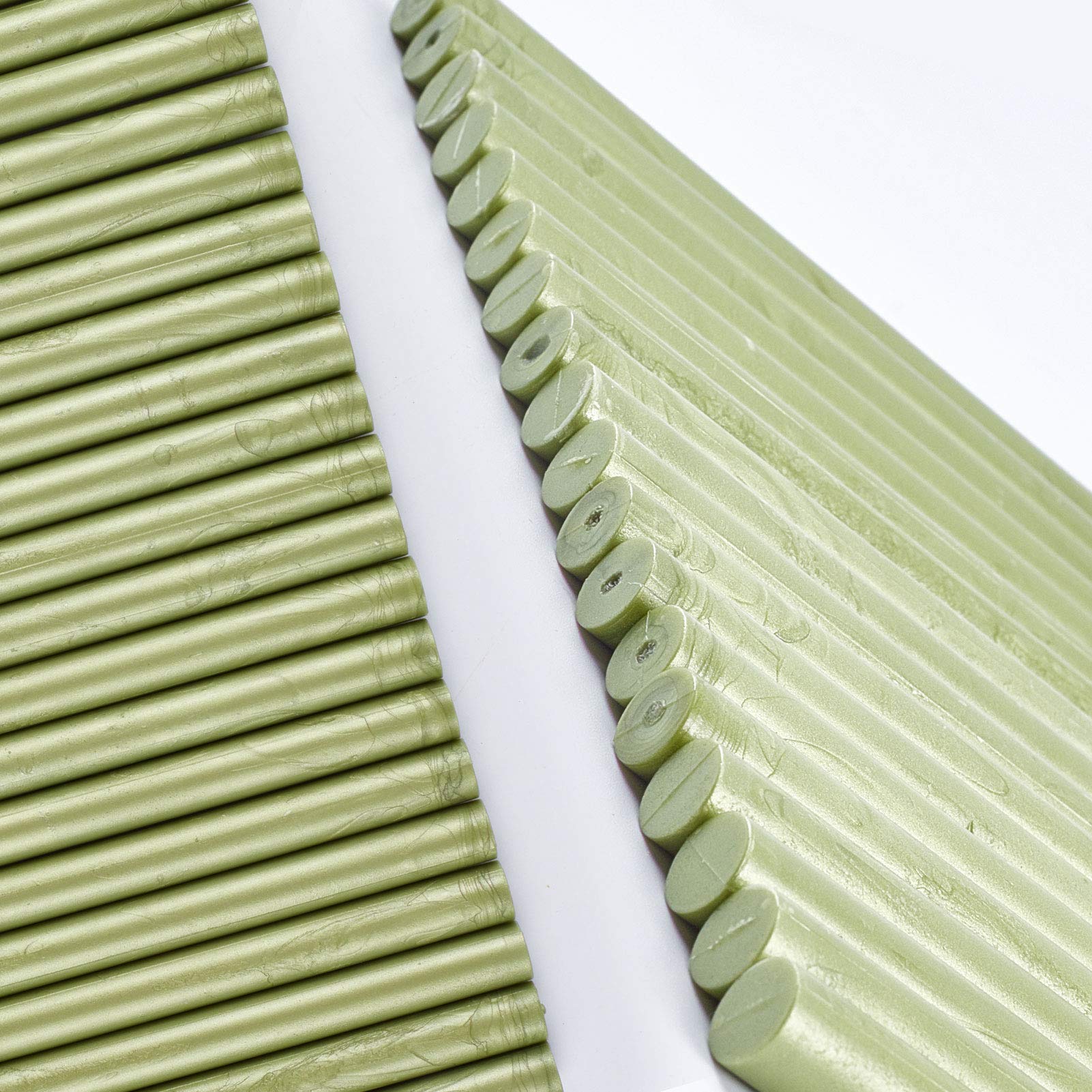 CRASPIRE 20 Pièces Bâtons De Cire à Cacheter 11mm Vert - Parfait Pour Pistolet à Colle, Sceau Vintage Et Décoration Cadeaux