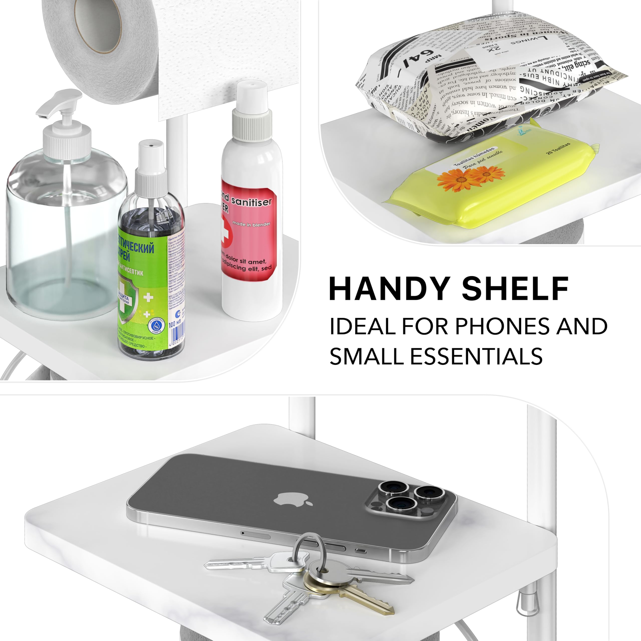 Simple Houseware Stojak na papier toaletowy w stylu angielskim, biały