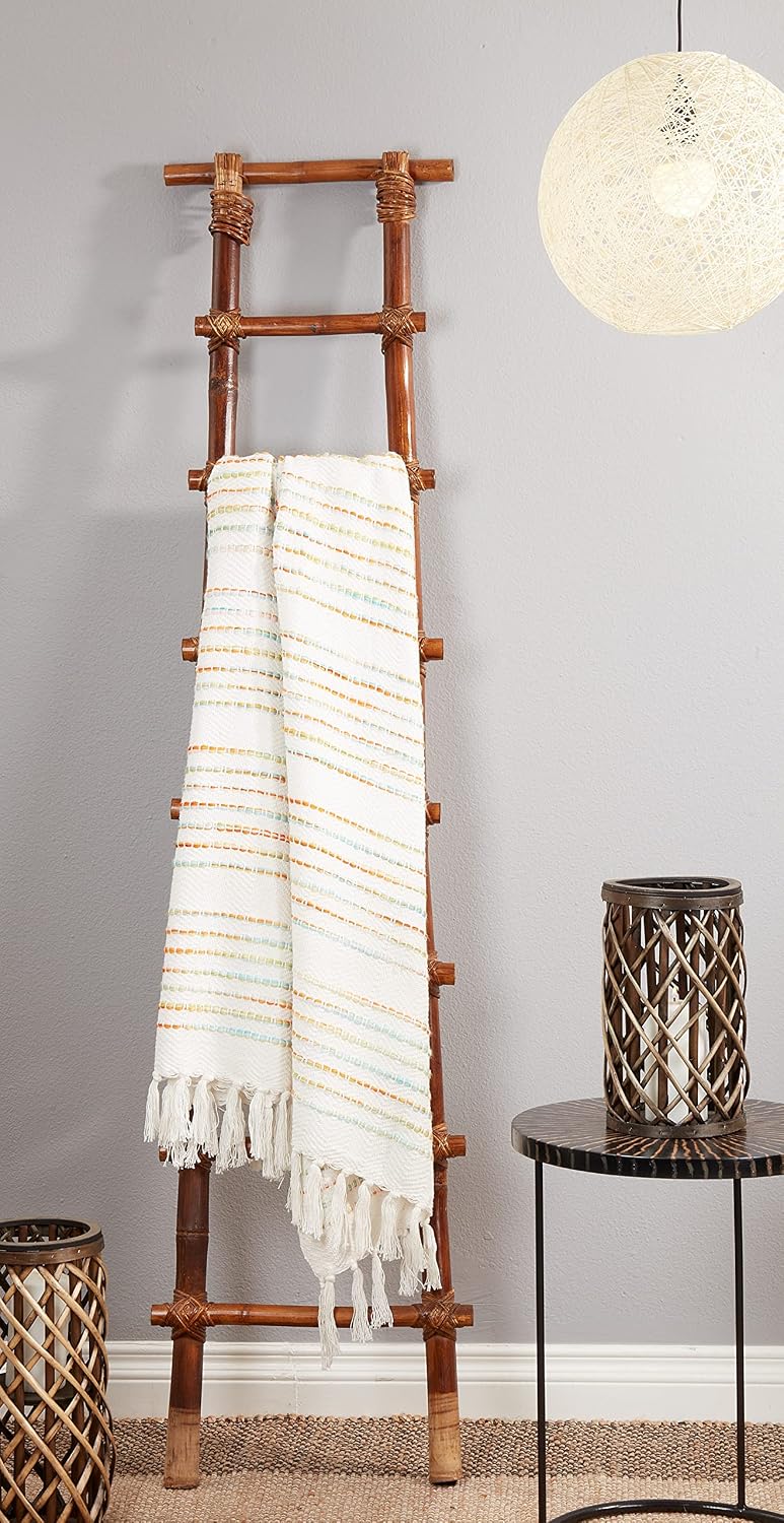 SARO LIFESTYLE Rainbow Stripe Throw Blanket