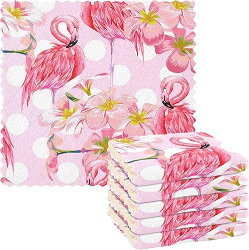 Miniatura 10 de Shabby Chic - Juego de 6 paños de cocina con rosa rosa, toallas de secado rápido, toallas de limpieza absorbentes para cocina y baño
