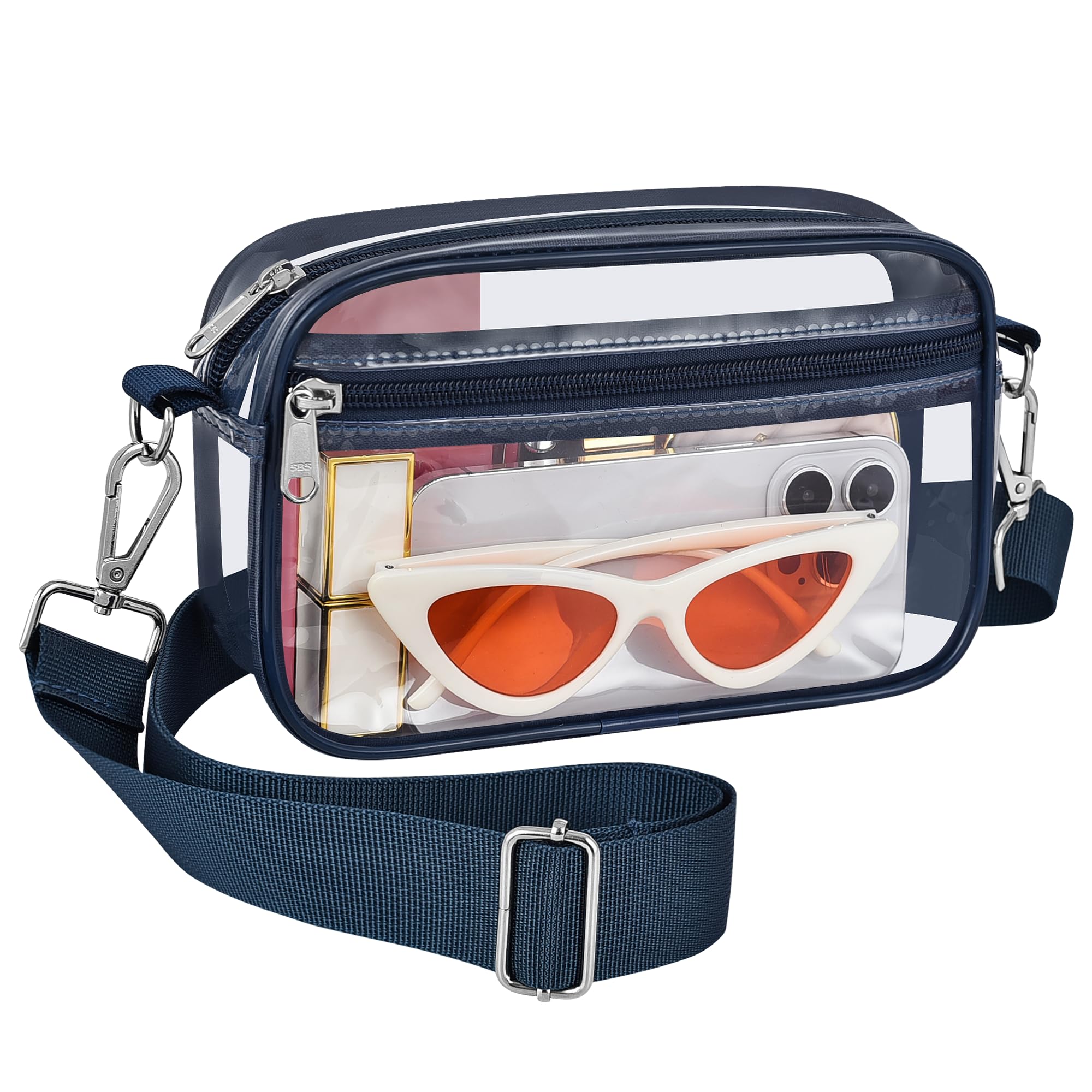 Bagenius Clear Purse Stadium Approved, Sports fan Handbag Purses with Adjustable Strap for Stadium Events, Work and Concert