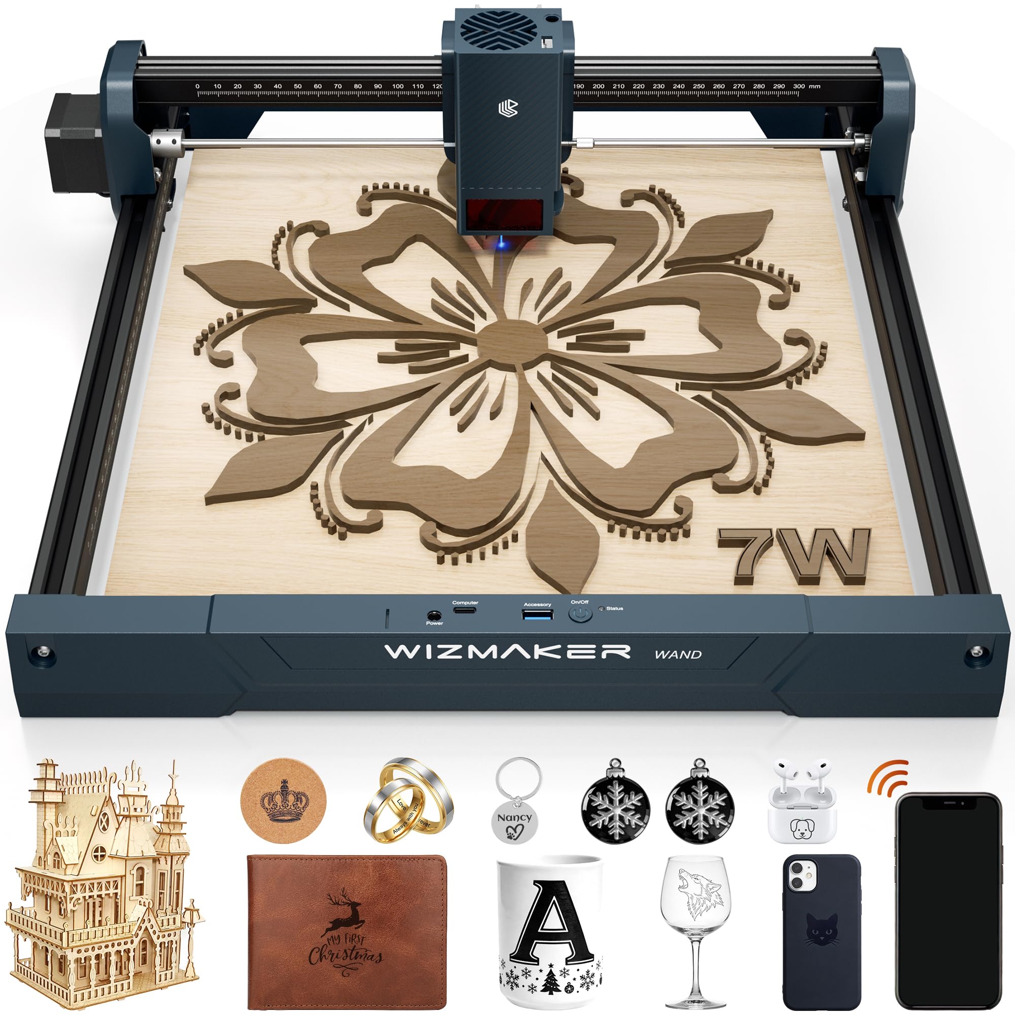 Wizmaker Wand 7W Laser Engraver