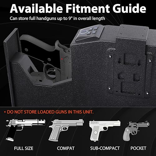 Miniatura 2 de Garvee Caja fuerte biométrica deslizante para pistola, caja fuerte para armas de fuego de acceso rápido, para mesita de noche, escritorio, lado de