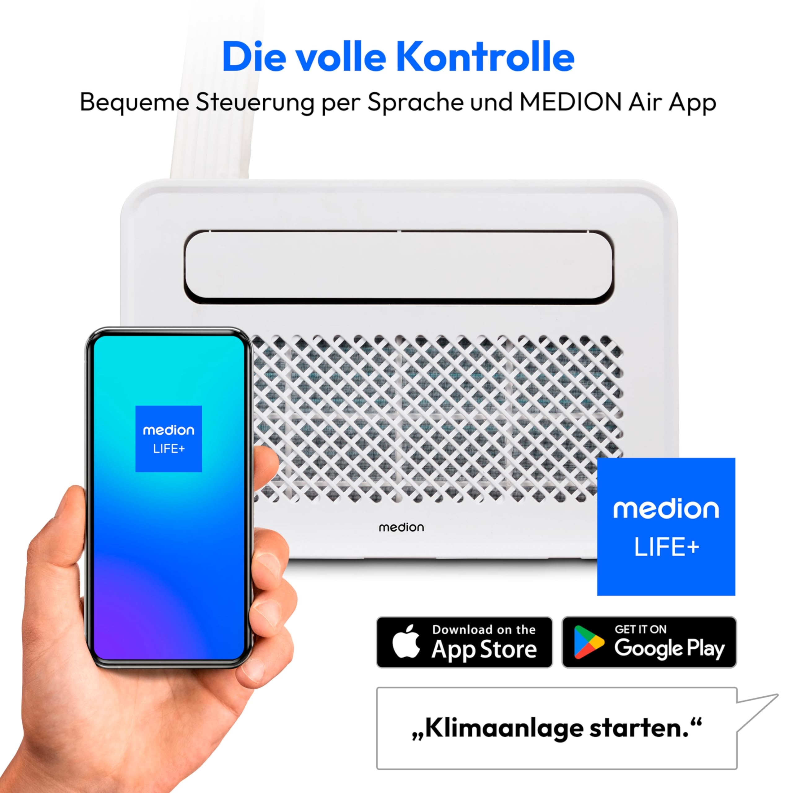 MEDION P502 Smarte Split Klimaanlage 5000 BTU Kühlen Entfeuchten Ventilieren Schlafmodus