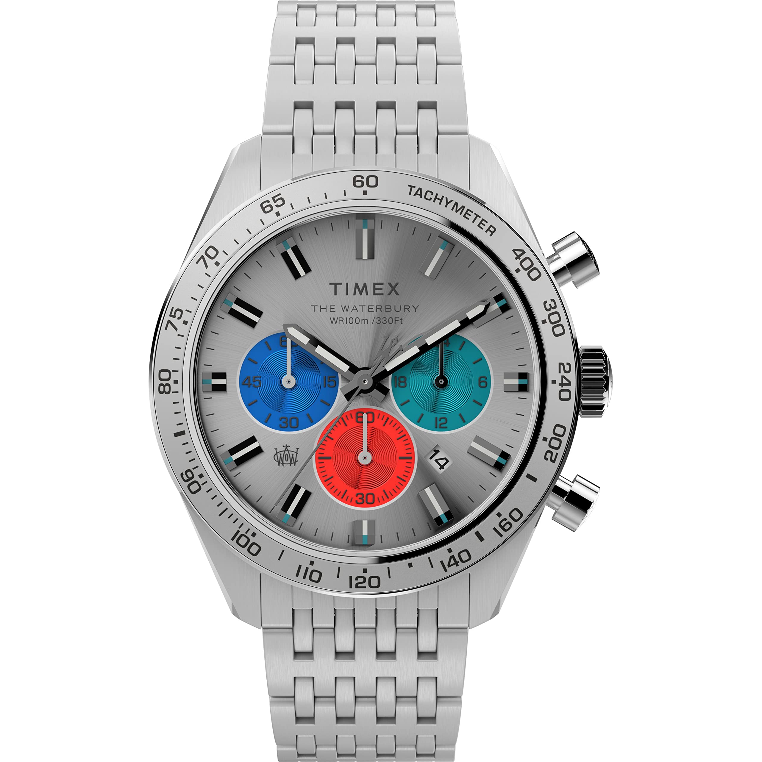 Timex Watches Men's Silver Timex Gents Waterbury -Tone Watch Tw2v42400 – Modern Style - Stainless Steel / Mineral Glass