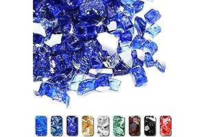 Grisun Blue Tempered Fire Glass: Illuminate Your Fire Pit with Captivating Azure Hues