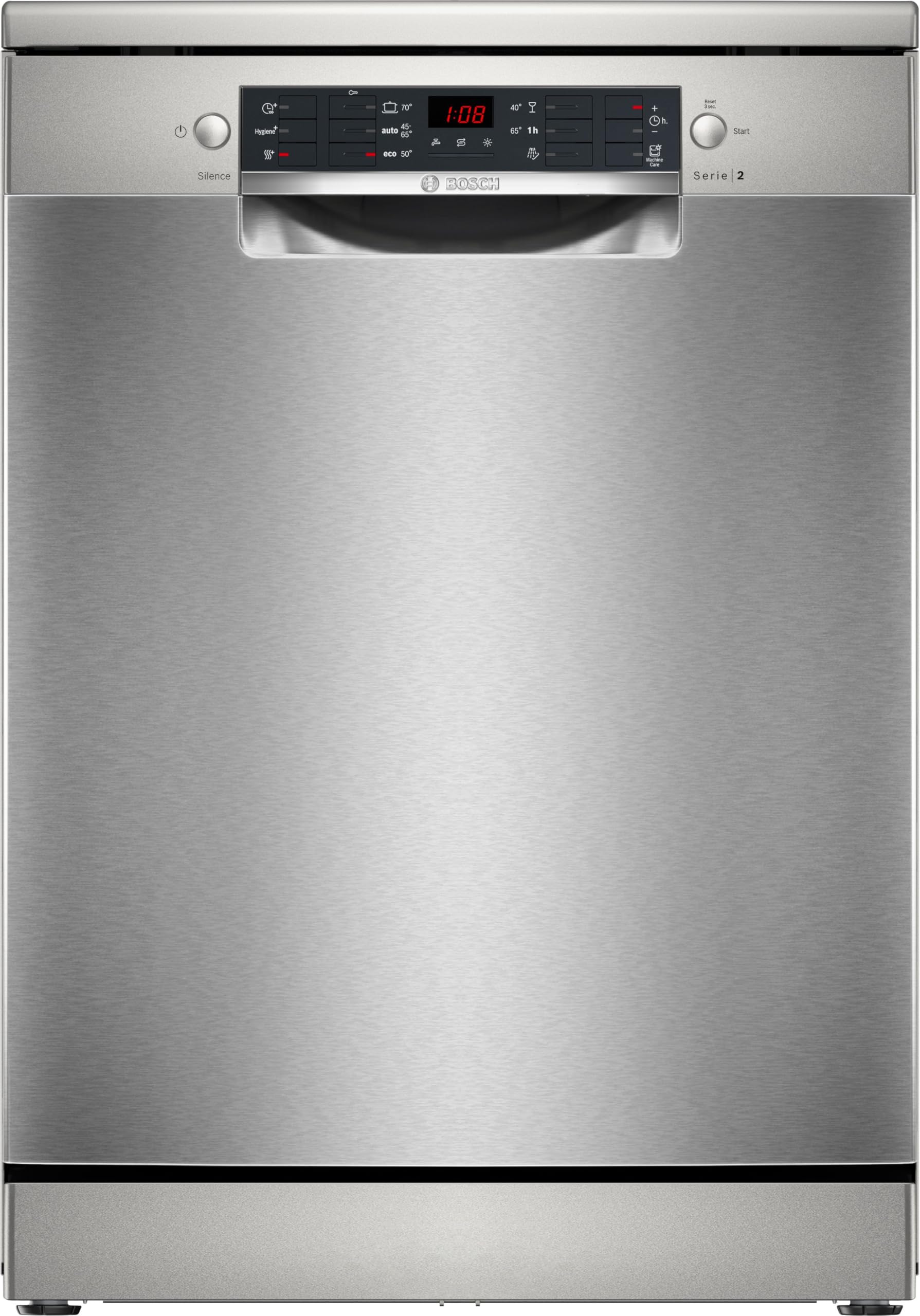 Bosch SMS26AI01F, Série 2, Lave-​vaisselle 60 cm, Pose libre, Inox