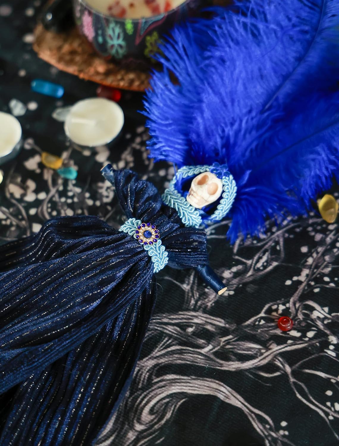 Voodoo Doll Handmade Set Real Hemp Rope Wrapped Skull Horror Witches Poppet Gifts Doll for Halloween Birthday Christmas Party Gift Supplies Decoration