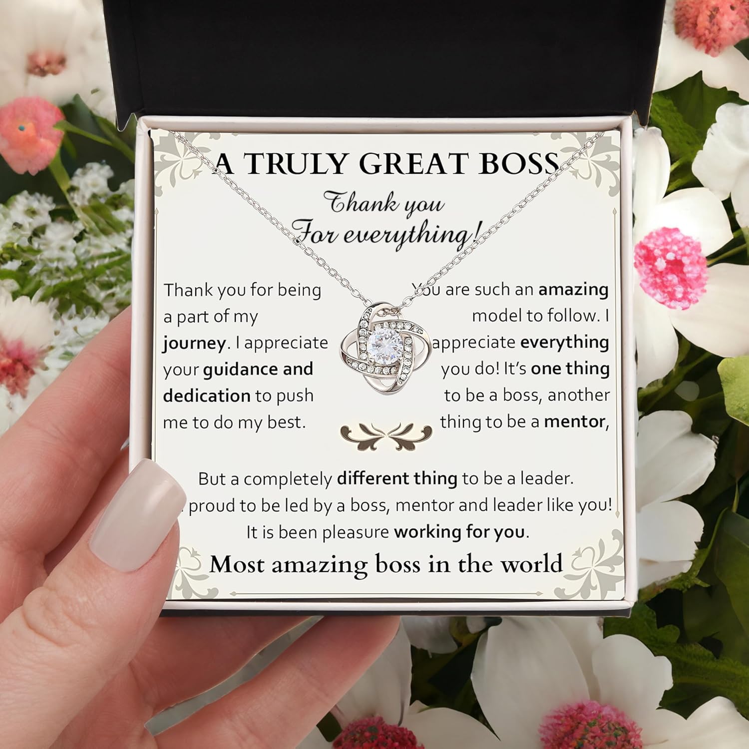 Boss Appreciation Necklace, Boss's Day Necklaces Gifts, Mentor Necklace Gift, Best Coach Gifts For Women, Thank You Boss Gift Box, Manager Necklaces With Message Card
