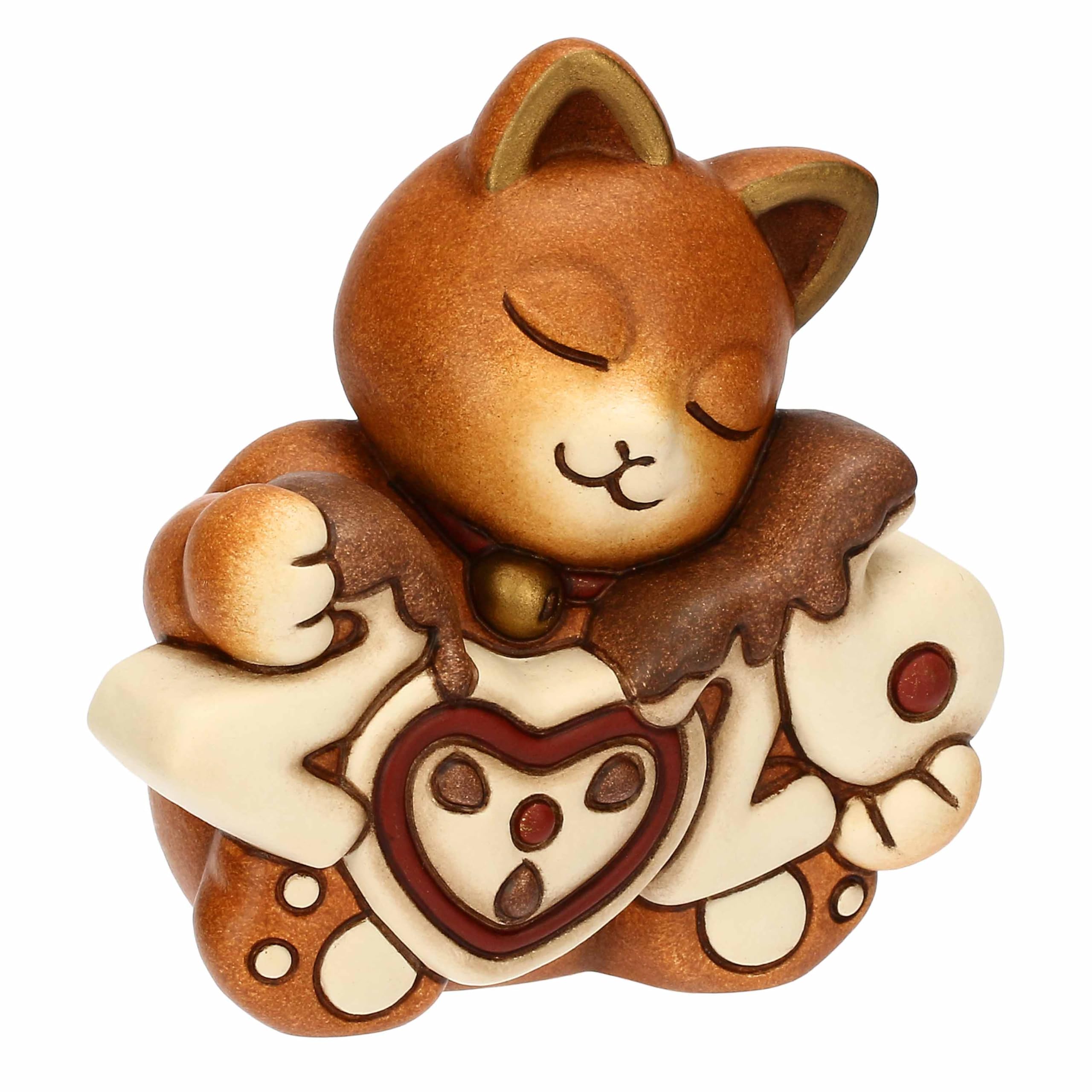THUN - Gatto Momi Buon Anno 2026 in ceramica - 7,4x5,3x7,5 cm