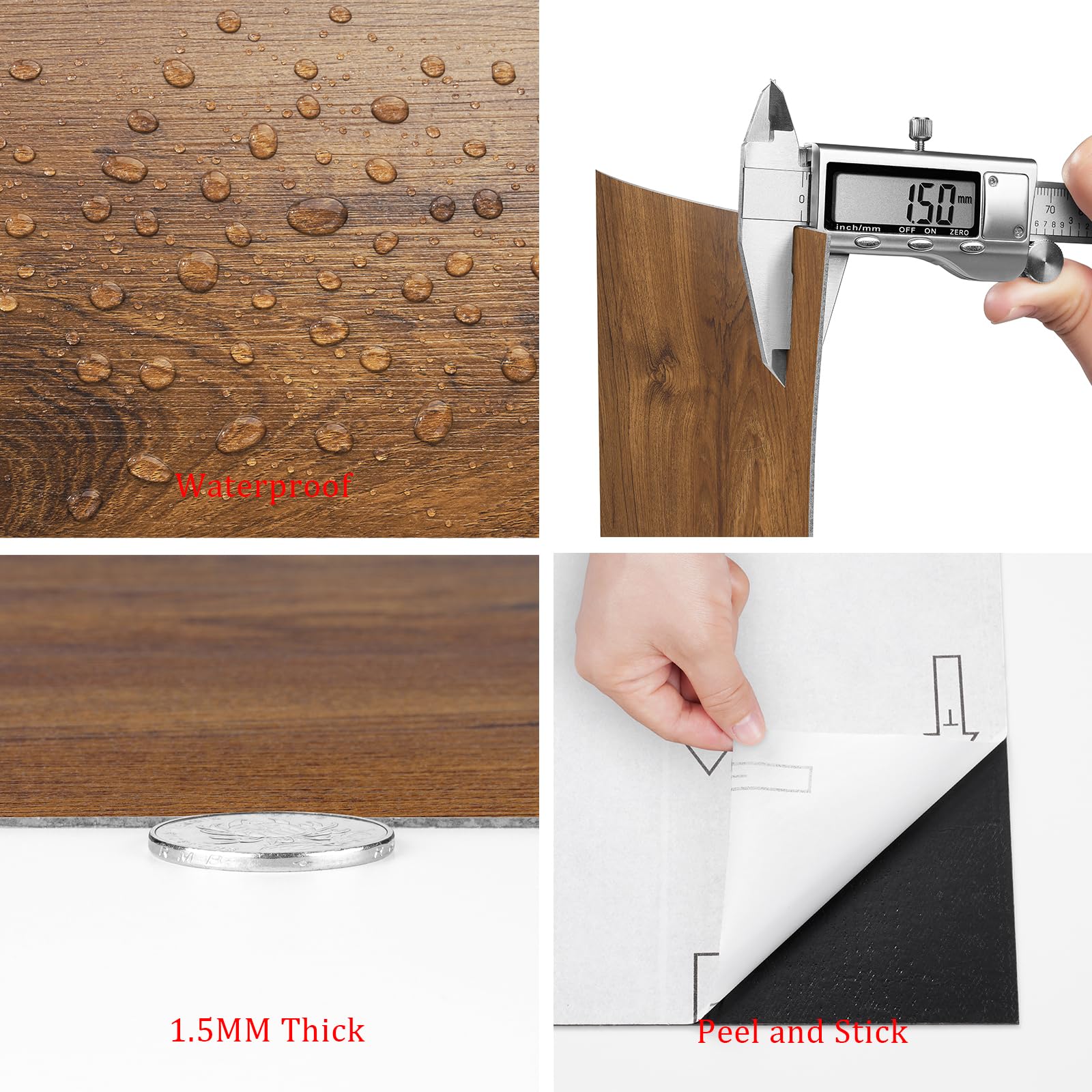 Livelynine Suelo Vinilico Autoadhesivo Madera Natural Baldosas Adhesivas Suelo Cocina 30x30CM 32-Baldosas Impermeable Vinilo para Suelo de Baño Habitación Suelos de Vinilo Adhesivos para Suelos Cocina